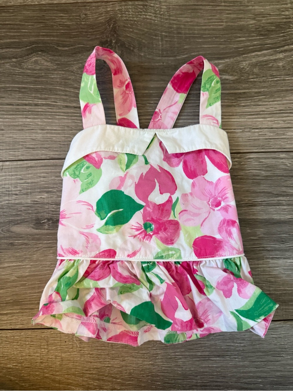 Pink & Green Floral Sleeveless Top